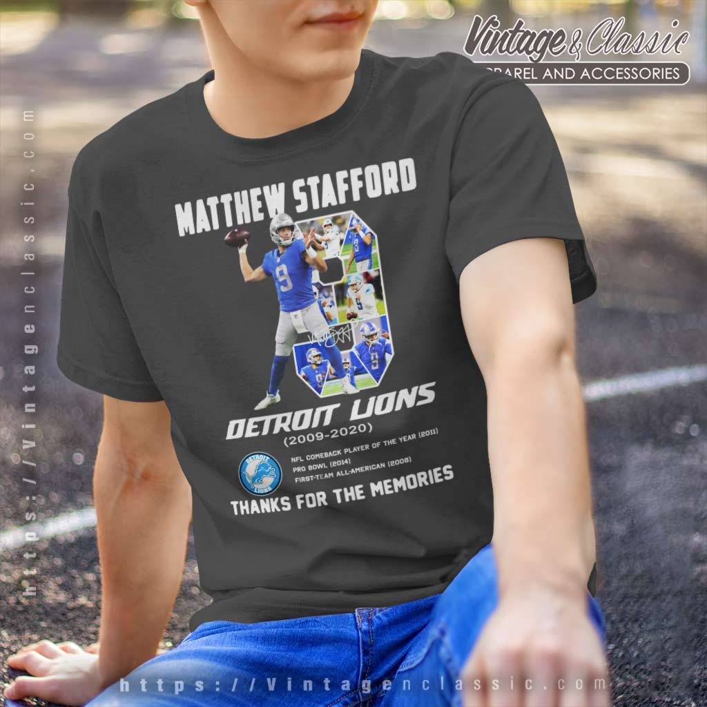 Matthew Stafford Thank For The Memories Shirt - High-Quality