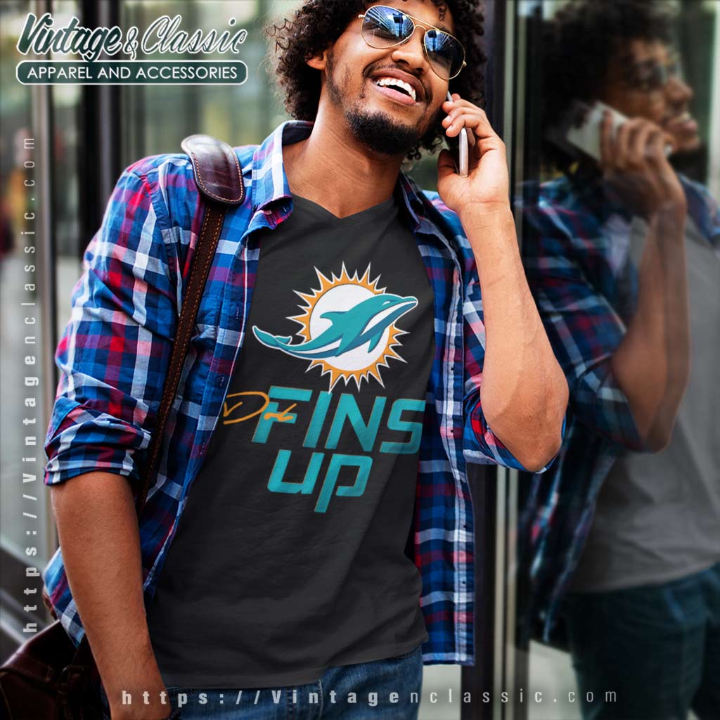 Miami Dolphins Fins Up Shirt - Vintagenclassic Tee