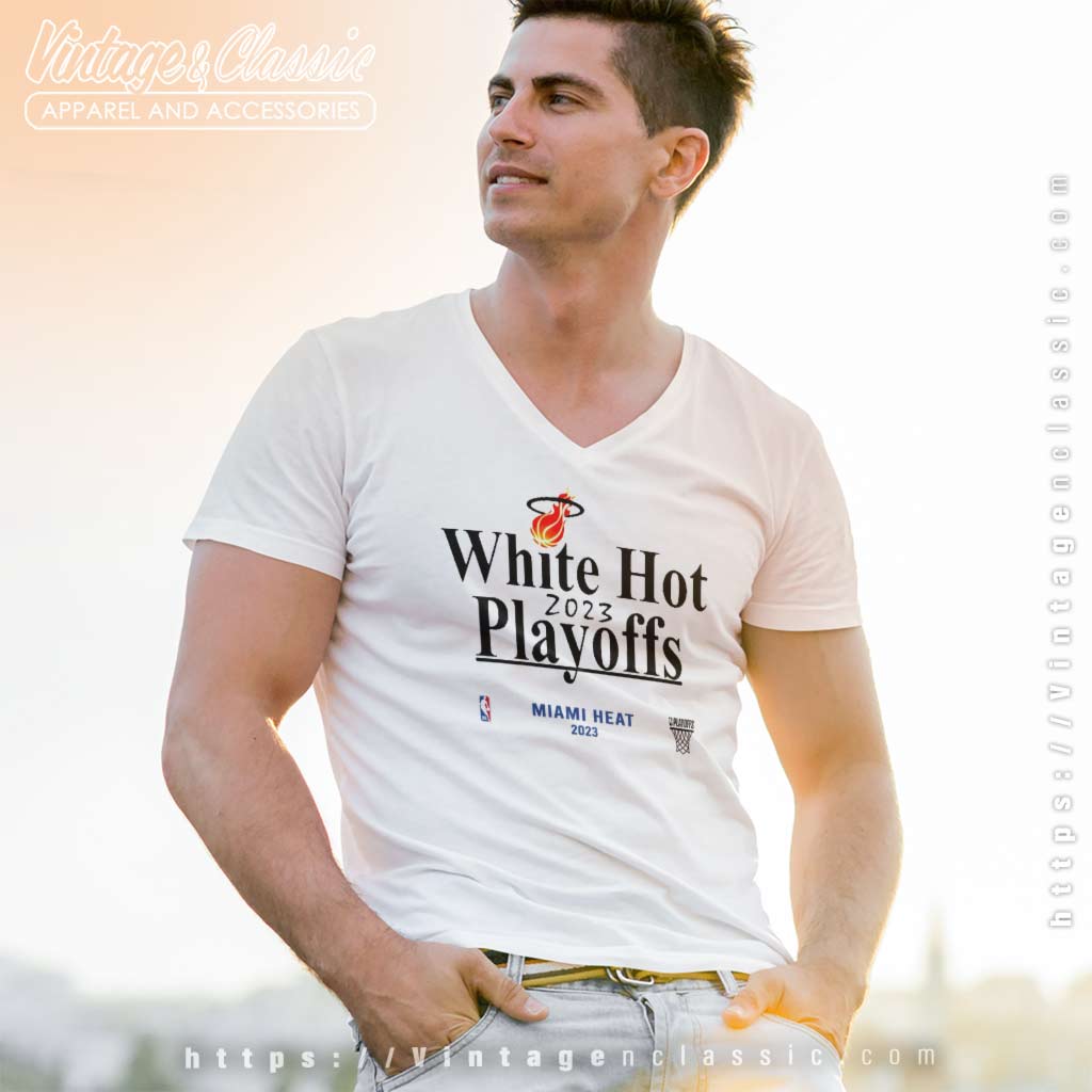 Miami Heat White Hot 2023 Playoffs Shirt - High-Quality Printed Brand