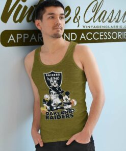 Mickey Mouse Donald Duck Oakland Raiders Tank Top Racerback
