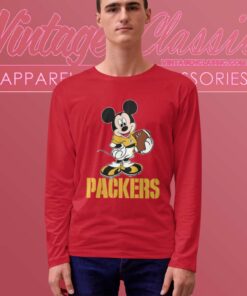 Mickey Mouse Green Bay Packers Long Sleeve Tee