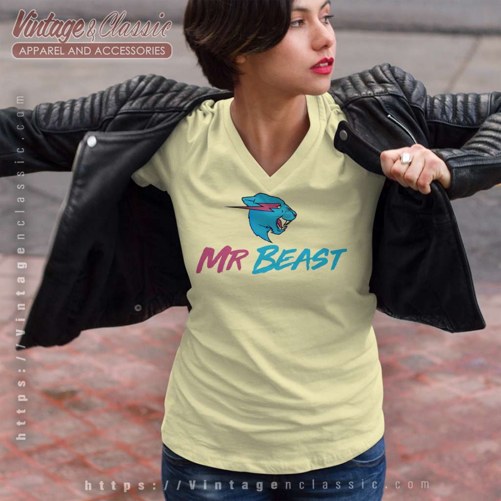 Mrbeast Animated Logo Youtube Shirt - Vintagenclassic Tee