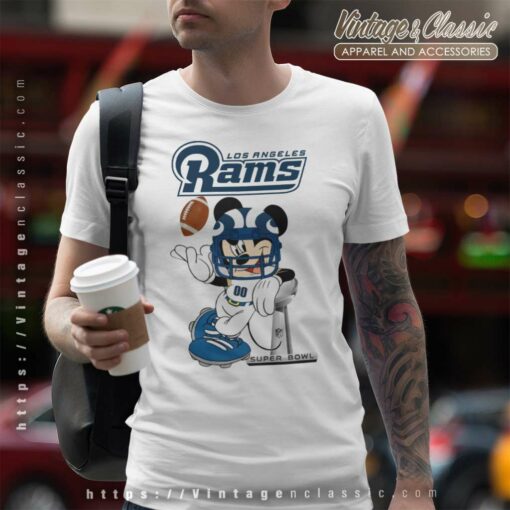 NFL Los Angeles Rams Mickey Mouse Disney Super Bowl Football Shirt