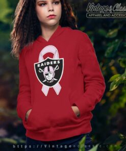 Oakland Raiders Breast Cancer Ribbon Hoodie