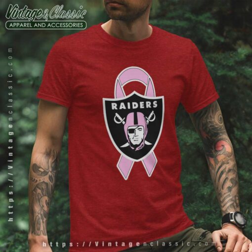 Oakland Raiders Breast Cancer Ribbon Shirt