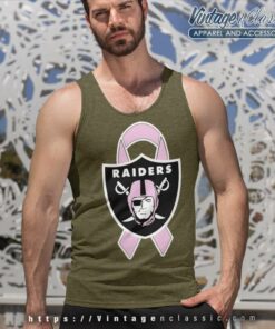 Oakland Raiders Breast Cancer Ribbon Tank Top Racerback