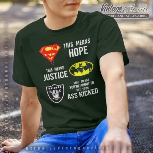 Oakland Raiders Superman Means Batman Shirt
