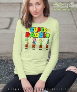 Personalized Super Daddio Mario Game Long Sleeve Tee