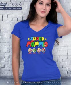 Personalized Super Mommio Mothers Day V Neck TShirt