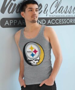 Pittsburgh Steelers Grateful Dead Steal Your Face Tank Top Racerback