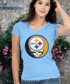 Pittsburgh Steelers Grateful Dead Steal Your Face V Neck TShirt