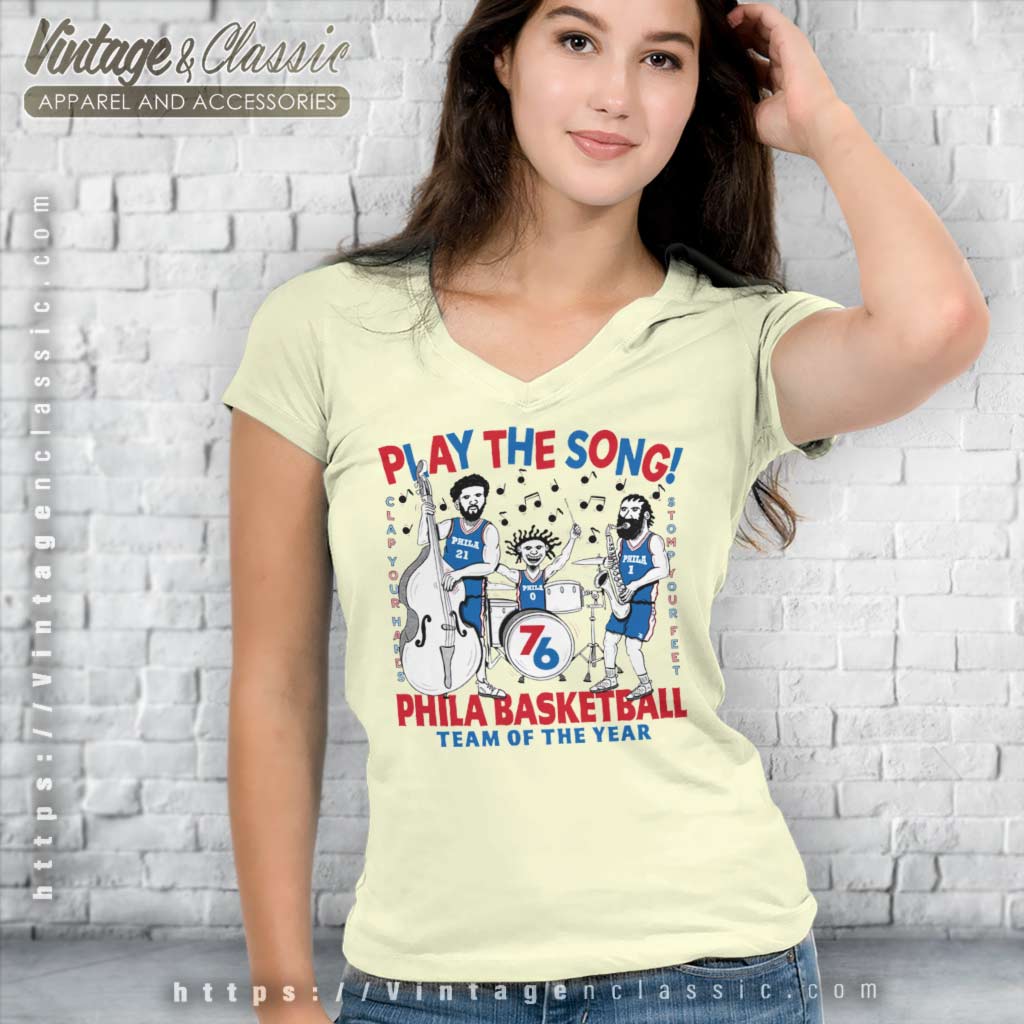 Play The Song Sixers Joel Embiid 76ers Phila Basketball T-Shirt - Bring  Your Ideas, Thoughts And Imaginations Into Reality Today