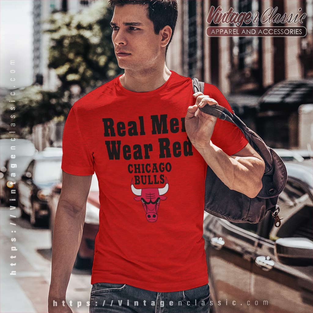 Real Men Wear Red Chicago Bulls Shirt - High-Quality Printed Brand