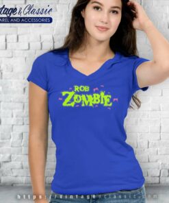 Rob Zombie Smoke Zombie Logo V Neck TShirt