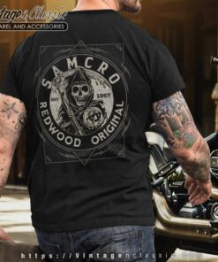 SAMCRO Redwood Original EST 1967 T Shirt Back