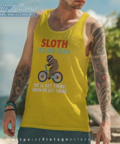 Sloth Cycling Team Tee Shirt, Gift For Bikers Shirt