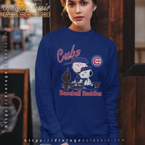 Snoopy Charlie Brown Baseball Buddies Chicago Cubs Shirt