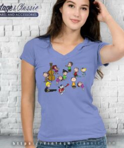 Snoopy Charlie Brown Christmas Dance V Neck TShirt