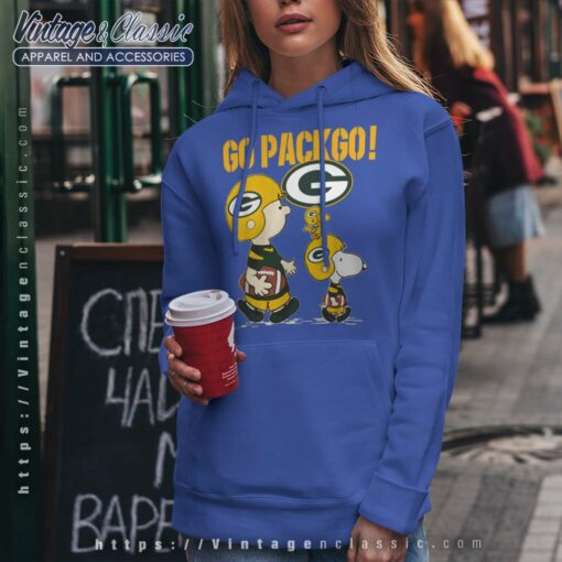 Snoopy Charlie Brown Go Pack Go Green Bay Packers Shirt