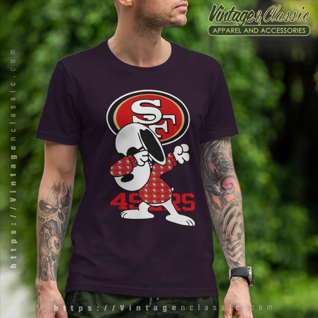 Snoopy Dabbing San Francisco 49ers Shirt - Vintagenclassic Tee