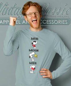 Snoopy Dog Live Laugh Love Long Sleeve Tee