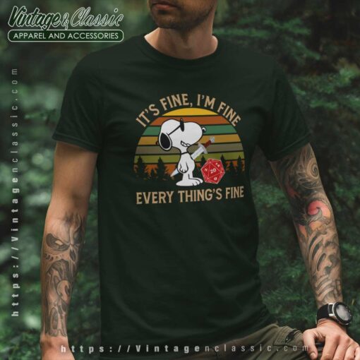 Snoopy Dungeons And Dragons Its Fine, Im Fine, Everythings Fine Shirt