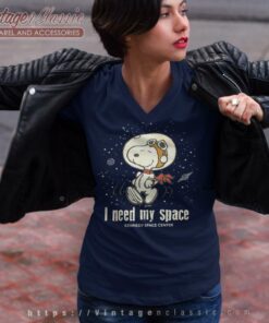 Snoopy Kennedy Space Center I Need My Space V Neck TShirt