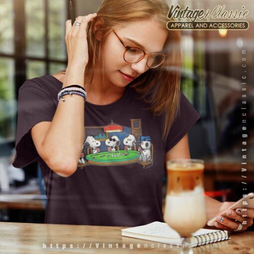 Snoopy Peanuts Dogs Playing Poker Shirt - High-Quality Printed Brand