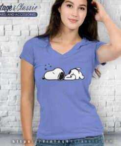 Snoopy Sleeping Peanuts Cartoon V Neck TShirt