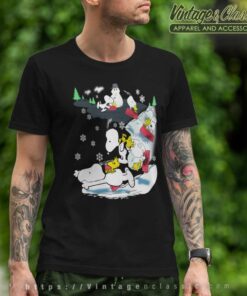 Snoopy Woodstock Snow Sledding Christmas T Shirt