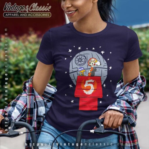 Snoopy Woodstock Star Wars Luke And R2-D2 Shirt
