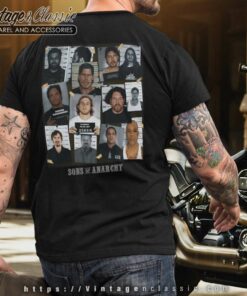 Sons Of Anarchy Group Mugshot Reaper T Shirt Back