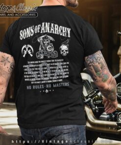 Sons Of Anarchy No Rules No Masters T Shirt Back