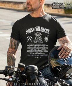 Sons Of Anarchy No Rules No Masters T Shirt Black
