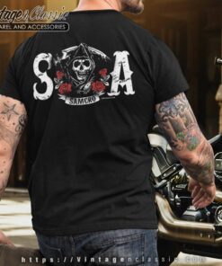 Sons of Anarchy SAMCRO Roses T Shirt Back