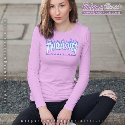 Thrasher Magazine Flame Purple Logo Shirt