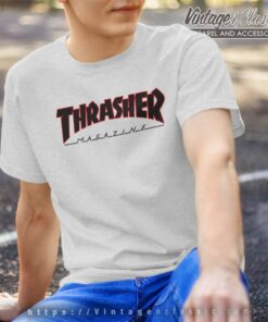 Thrasher Magazine Red Black Logo T Shirt