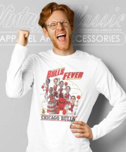 Vintage 80s Chicago Bulls Fever Caricature Long Sleeve Tee