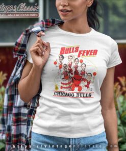 Vintage 80s Chicago Bulls Fever Caricature Women TShirt