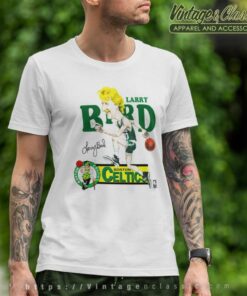 Vintage 80s Larry Bird Boston Celtics Caricature Shirt - High-Quality  Printed Brand