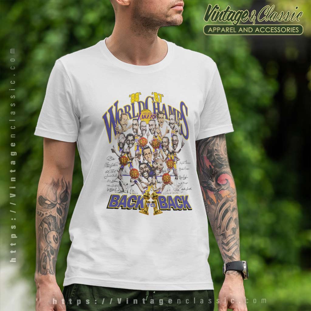 Vintage Los Angeles Lakers Back To Back Shirt - High-Quality