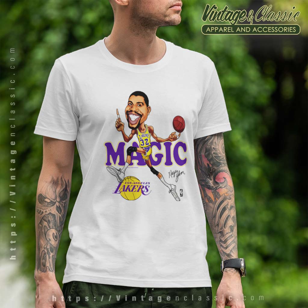 Vintage 90s Magic Johnson T-shirt Los Angeles Lakers All Over -  Hong  Kong