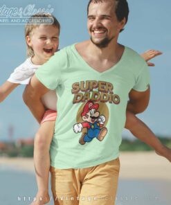 Vintage Super Daddio Mario Super Dad Vneck