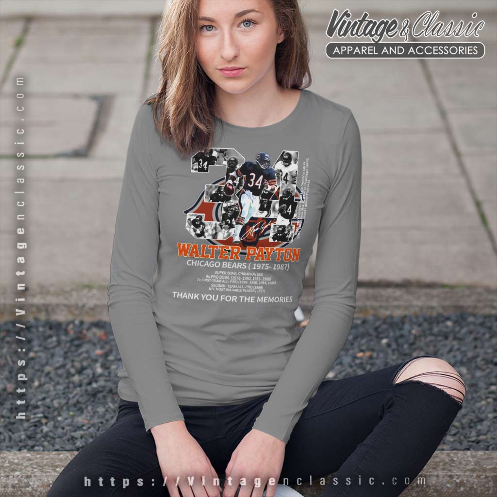 Walter Payton T-Shirt Football Lovers Fan Vintage Tee Shirt