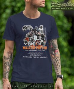 Walter Payton Chicago Bears 1975 1987 Signatures Thank For The Memories  Shirt - High-Quality Printed Brand