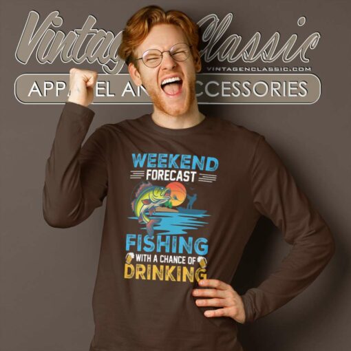 Weekend Forecast Fishing And Beer Shirt