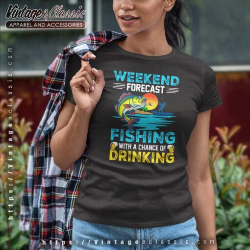 Weekend Forecast Fishing And Beer Shirt