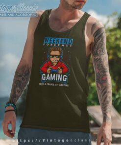 Weekend Forecast Gaming Cool Gamer Teen Boy Video Games Tank Top Racerback