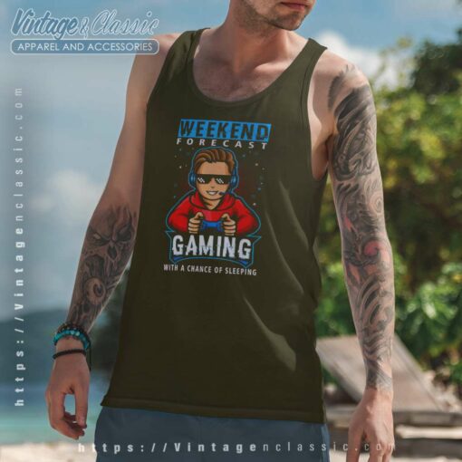 Weekend Forecast Gaming Cool Gamer Teen Boy Video Games Shirt