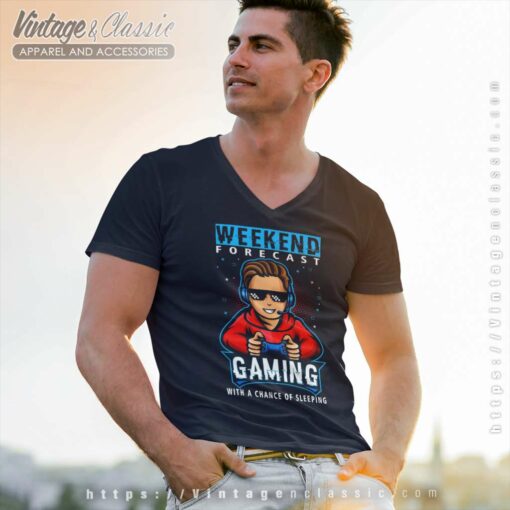 Weekend Forecast Gaming Cool Gamer Teen Boy Video Games Shirt